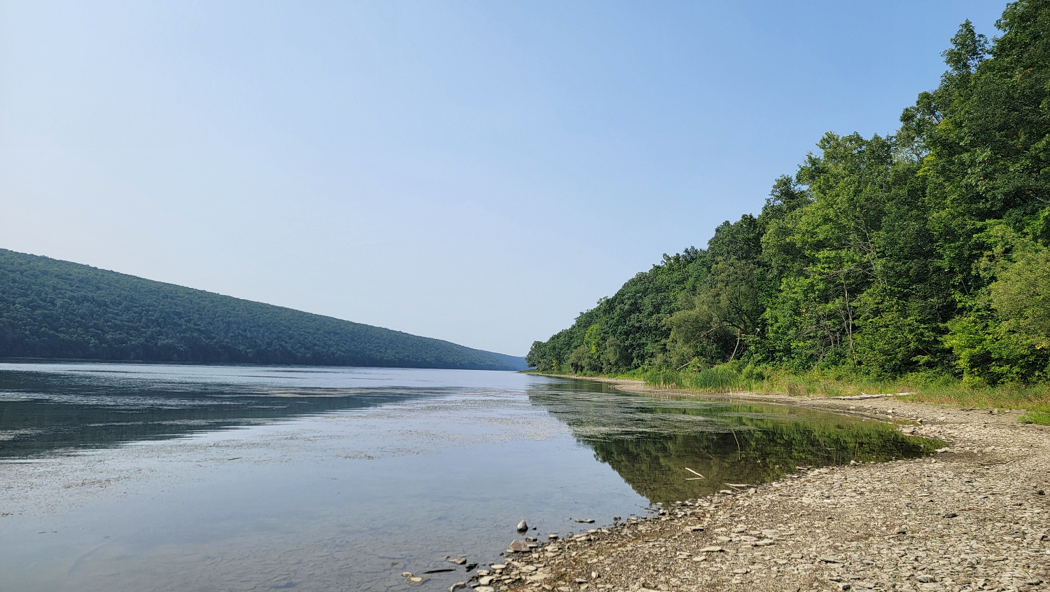 The shore of Hemlock Lake. Hemlock Lake shore