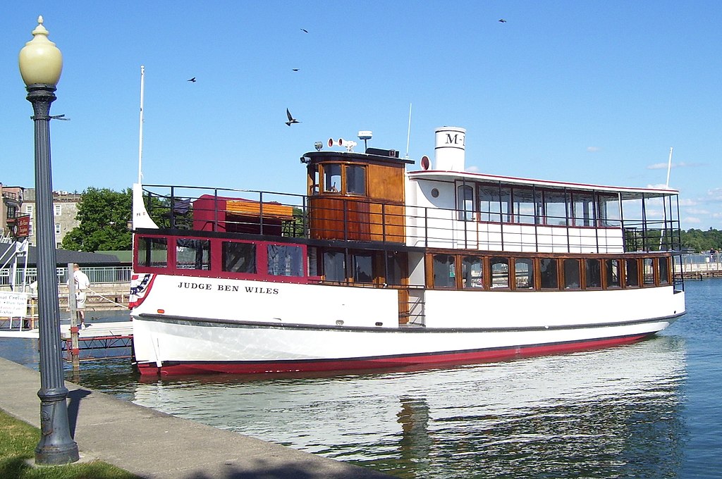 You can cruise Skaneateles Lake with Mid-Lakes Navigation. Judge Ben Wiles tour boat